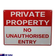 2x Warning Sign No Trespassing 200x300mm Metal Private Property Home Safe Notice