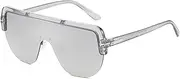 [HAOMAO] Vintage Square Half Frame Mirror Sunglasses For Women And Men Uv400 Anti-Reflective