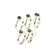WHOLESALE 5PC 925 SOLID STERLING SILVER LABRADORITE RING LOT F495
