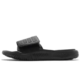 【adidas 愛迪達】拖鞋 Alphabounce Slide 2.0 黑 男鞋 女鞋 緩震 魔鬼氈 一片拖 休閒 愛迪達(GY9416)