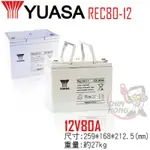 【YUASA湯淺】REC80-12高性能密閉閥調式鉛酸電池~12V80AH