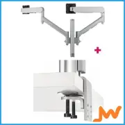 Atdec AWMS-2-D40 Dual Monitor Arm F Clamp Desk - Silver