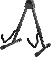 [Amazon Basics] Adjustable Guitar Folding A-Shape Frame Stand for Acoustic and Electric Guitars with Non-Slip Rubber and Soft Foam Arms, Fully Assembled, Black