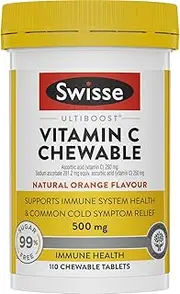 Swisse Ultiboost Vitamin C Chewable | Suppots Immune System Health | 110 Tablets