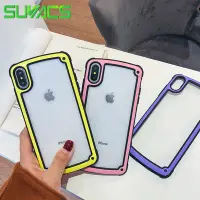 在飛比找蝦皮購物優惠-Suyacs 糖果軟框亞克力手機殼適用於 iPhone 11