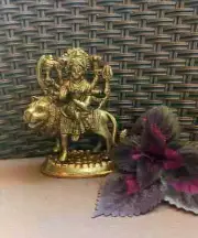DURGA MATA SHERA WALI VAISHNO AMBE KAALI MAA BRASS STATUE HINDU GOD POOJA SHAKTI