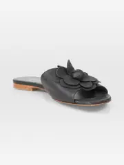 Black Leather Camelia Sandals