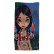 Winged Tiki Hula Girl Hawaiian Volcano Fairy Beach Towels Medium Large Extra Large