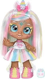 Kindi Kids Dress Up Magic Marsha Mello Unicorn Toddler Doll with face Paint Reveal. 1 Doll with Magic Sponge. Big Glittery Eyes, Bobble Head, Changeable Clothes and Removable Shoes., Pink (50246)
