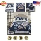 Lightweight 100% Cotton Aster Floral Bedding Set - Reversible Quilt & Shams