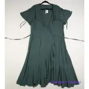 New! City Chic Fiesta Fun Maxi Dress in olive jungle green, plus size 16