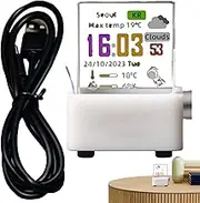 3D Holographic Display Cube | WiFi Hologram Cube Desk Clock - Transparent Digital Clock Desktop Decor, Small Real-Time Weather Station With GIF Animation And Photo Album, Decoration In