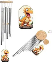 Wind Chimes for Outside Cartoon Dinosaur Images Aluminum Tube Wind Chime with 6 Tuned Tubes Large Memorial Wind Chimes Sympathy Wind-Chime for Outdoor Garden Patio Porch 20.5 Inch