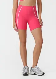 [Lorna Jane] Night Runner 16cm Bike Shorts in Pink, Size - XL XL Neon Raspberry