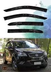For SsangYong Korando 10-19 Deflector Window Visors Guard Vent Weather Shield