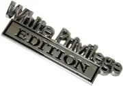 1x Metal White Privilege Edition CAR Emblems Badge 3D Sticker Decal