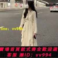 在飛比找樂天市場購物網優惠-仙女洋裝 日系洋裝 長袖洋裝 連身裙洋裝 森林系洋裝 吊帶連