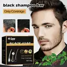 Men's Grey Coverage Bar Shampoo Hair Black Darkening Soap Grey Hair Cover