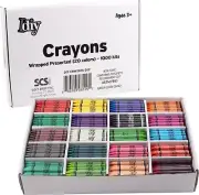IDIY Wrapped Bulk Wax Crayons - Pre-sorted 1000ct (20 colors). ASTM Tested.