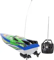 Kisangel Remote Controlled Racing Boat Electric Speedboat for Long Battery Life Compact Design Fast Drag Resistant Performance for Outdoor Water Play