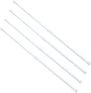WOONEKY 40-70 Inches Extendable Shower Curtain Rod Tension Rod High Elasticity Spring White 2 Pack