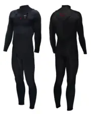 ZION WETSUITS Craig Anderson 3/2mm Chest Zip Sealed Steamer - Black - 2023 Range