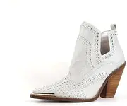 [ZMinM] Ladies Rhinestones Slip on Pointed Toe Ankle Bootie Glitter Trendy Comfortable Party Shoe (10.5 US,Silver)