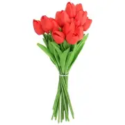 20pcs Tulips Artificial Flowers, Faux Flowers Fake Tulip Stems(Red)