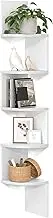VASAGLE Corner Shelf Wall Mount, 5-Tier Floating Corner Bookshelf, Plant Shelf for Bedroom, Living Room, Bathroom, Home Office, Simply White ULBC72WT