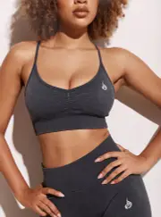 Stonewash Seamless Sports Bra - Black Stonewash