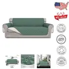 Elegant Cyan/Ivory Couch Cover - Oversized 3-Cushion Protector with Foam Sticks