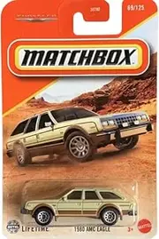 Matchbox 1980 AMC Eagle, 1:64 Scale Diecast Car, Tan, 69/125