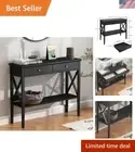Console Table with Drawers, Narrow Wood Accent Sofa Table Entryway Table with...