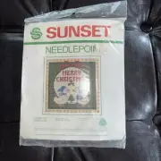 Vintage 1985 Sunset Needlepoint #5907 “Merry Christmas” Ducks. Mistletoe
