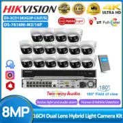 Hikvision 16CH 8MP Dual Lens Hybrid Light ColorVu+IR Camera System 2-Way Audio