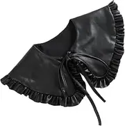 [SAFIGLE] 1pc Shawl False Collar Chiffon Blouses for Women Chiffon Fake Collar Clothing Accessory Clothing Collar Lace up Dress for Women Chiffon Hijab Shirt Shawl Women Shawl Leather Black