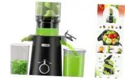 Juicer Machines, Cold Press Juicer with 4.35" Large Feed Chute Fit Whole Black