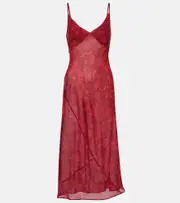 [Dries Van Noten] Dries Van Noten Floral slip dress AU 14 red