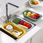 Kitchen Retractable Strainer Collapsible Colander Basket Over Sink Drainer