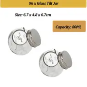 80ML Glass Tilt Jar Spice Herb Bottle Kitchen Storge Cookie Condiment Container