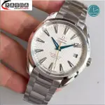 【大表哥】實拍 全新 歐米茄 OMEGA SEAMASTER 150M白殼白面藍數字藍指針鋼帶 男式機械腕表 A8500