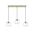Living District Baxter 3 Light 36" Pendant, Satin Gold/Clear/Clear - LD2236SG