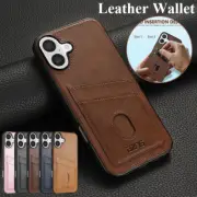 Phone Case For iPhone 16 15 Pro Max 14 13 12 Leather Card Slot Shockproof Cover