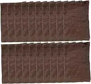 20Pcs Cloth Napkins, 16.5x16.5 Inch Square Rustic Cotton Napkins, Soft Washable Reusable for Wedding Party Birthday Party Dinner Table, Brown Cloth
