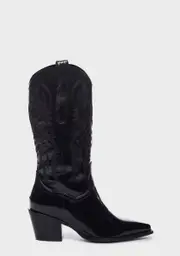 [AZALEA WANG] Black Andrea Cowboy Boots
