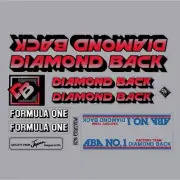 Diamond Back - 1984 Formula One - RED - for chrome frame decal set - Old school