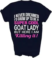 [TiQi] Goat Lady Funny Goat Lover Gift Unisex Shirt Women Men