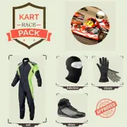 Go Kart Race Suit | Black n lime racing suit - CIK/FIA Level 2 | karting pack