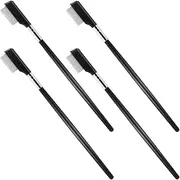 [Healeved] Stainless Steel Eyelash Comb Brush Set 4pcs Metal Lash Separator Tool Eyelash Grooming Kit for Mascara Application Portable Lash Comb