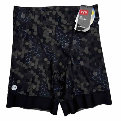 TYR Men's Durafast Elite Carbon Hex Workout Jammer Size 30 Black
